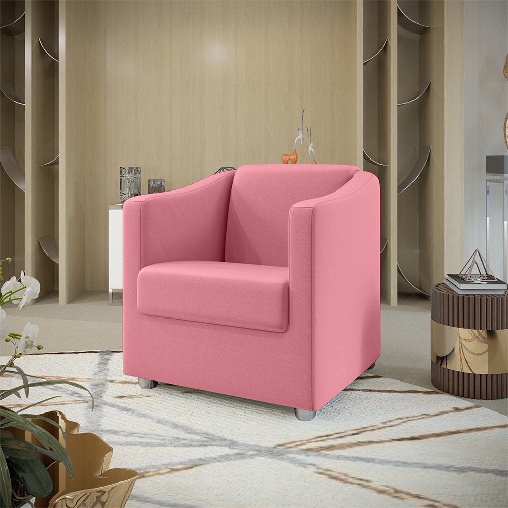 Poltrona Decorativa Mariana Suede Rosa Dal Poz Estofados