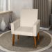 Poltrona Decorativa Mel Material Sintético Bege Dal Poz Estofados