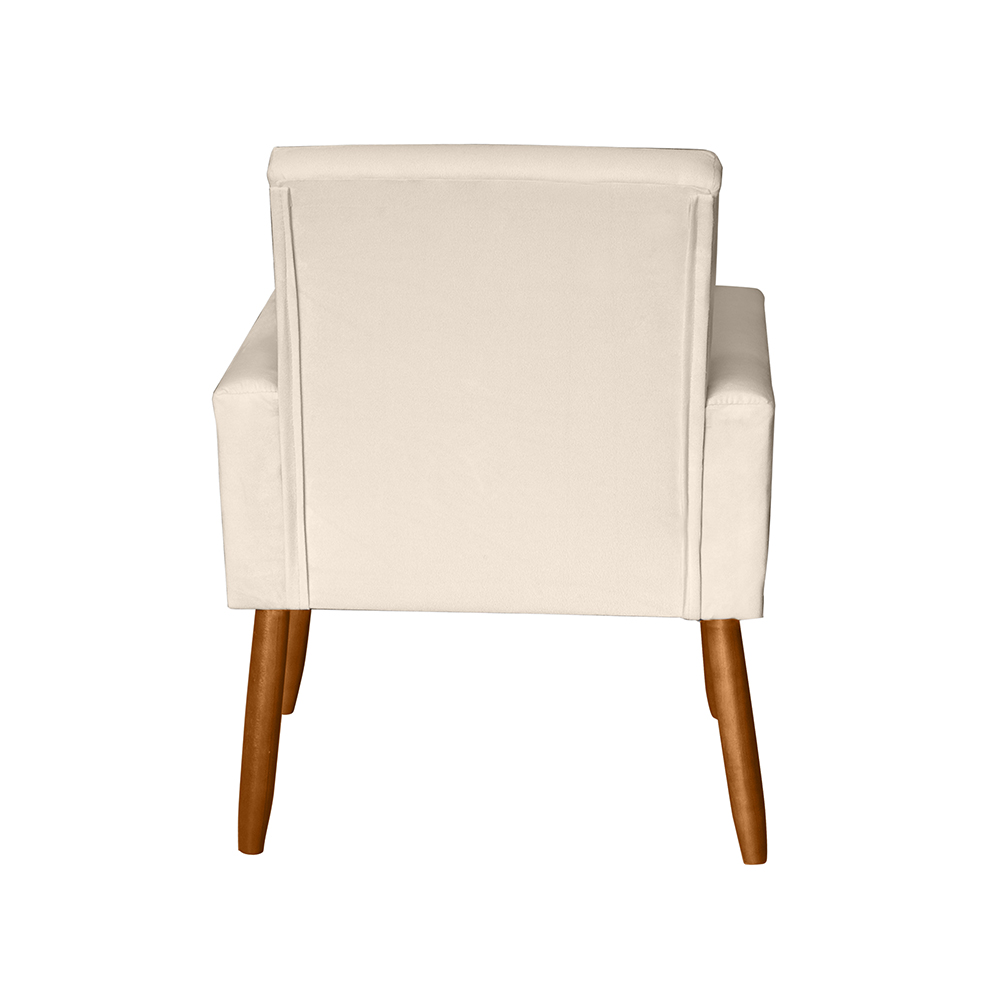 Poltrona Decorativa Mel Material Sintético Bege Dal Poz Estofados