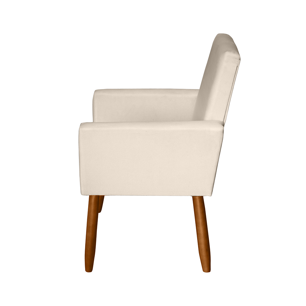 Poltrona Decorativa Mel Material Sintético Bege Dal Poz Estofados