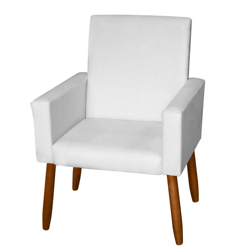 Poltrona Decorativa Mel Material Sintético Branco Dal Poz Estofados