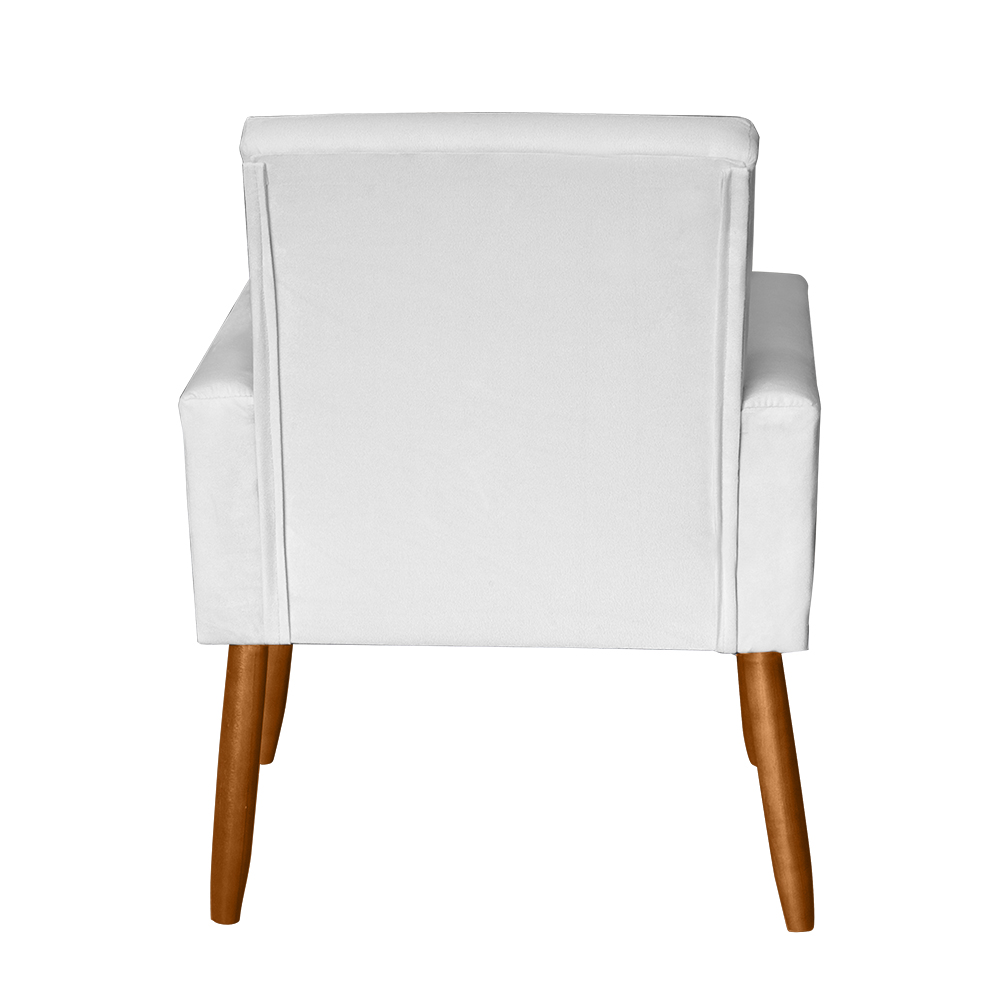 Poltrona Decorativa Mel Material Sintético Branco Dal Poz Estofados