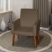 Poltrona Decorativa Mel Material Sintético Marrom Dal Poz Estofados