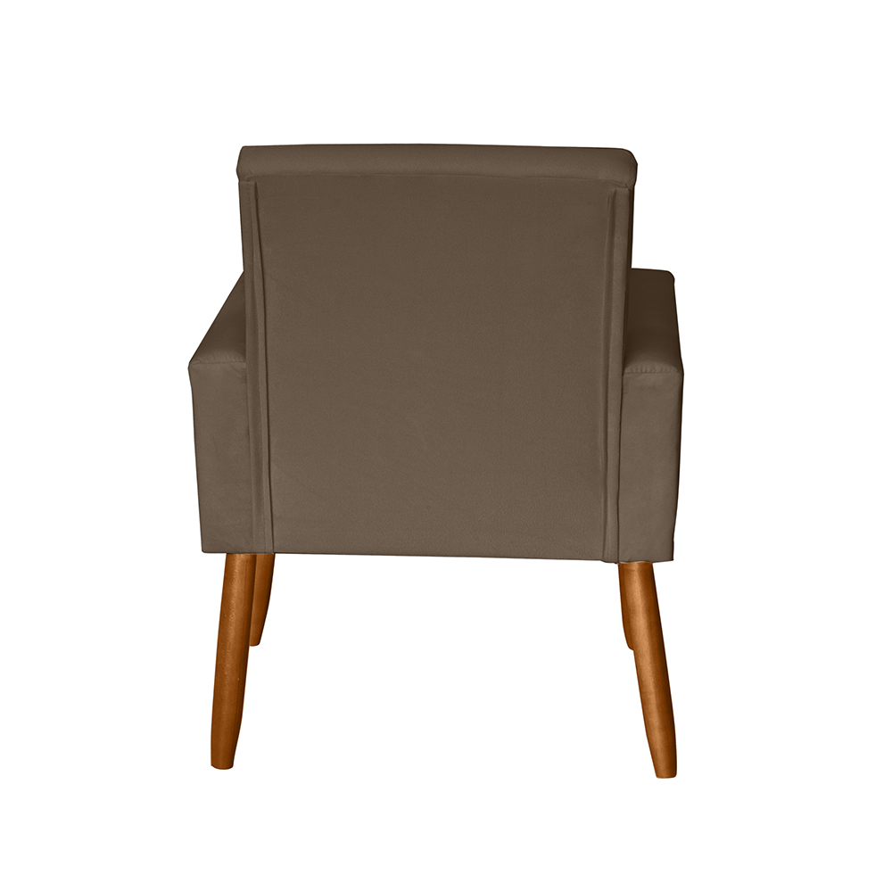 Poltrona Decorativa Mel Material Sintético Marrom Dal Poz Estofados