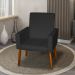 Poltrona Decorativa Mel Material Sintético Preto Dal Poz Estofados