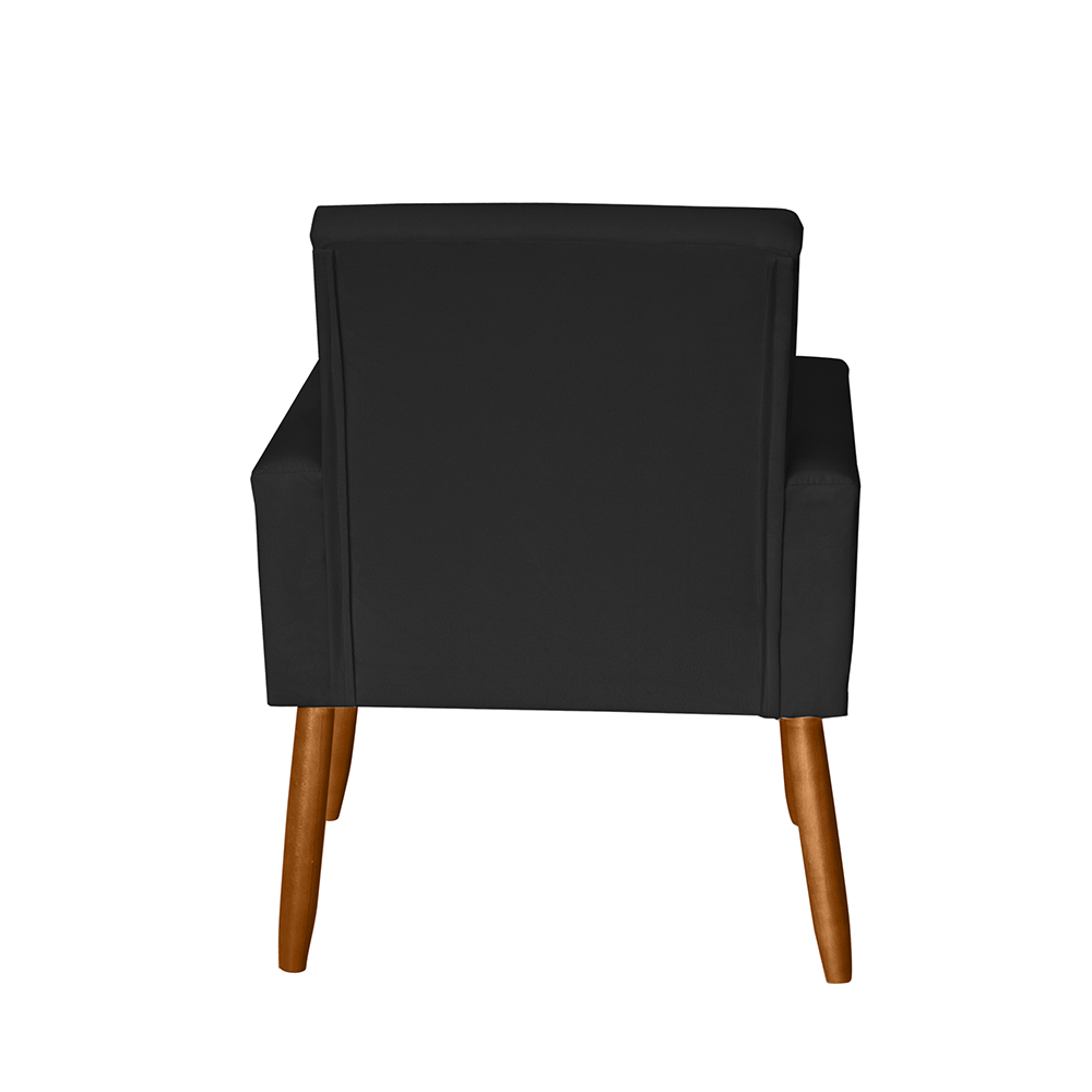 Poltrona Decorativa Mel Material Sintético Preto Dal Poz Estofados
