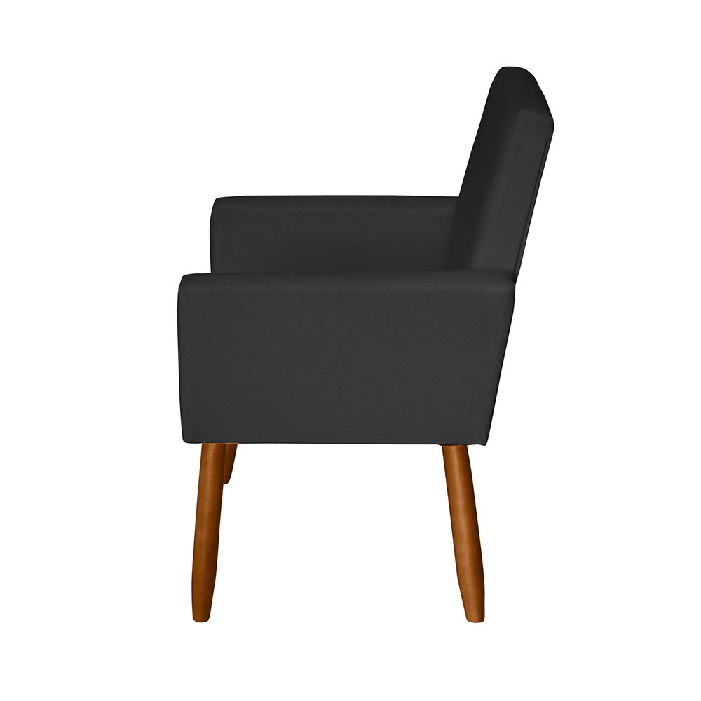 Poltrona Decorativa Mel Material Sintético Preto Dal Poz Estofados