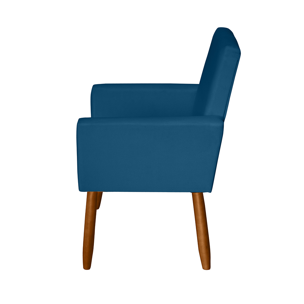 Poltrona Decorativa Mel Suede Azul Marinho Dal Poz Estofados