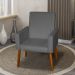 Poltrona Decorativa Mel Suede Cinza Dal Poz Estofados