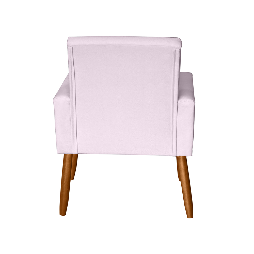 Poltrona Decorativa Mel Suede Rosa Claro Dal Poz Estofados