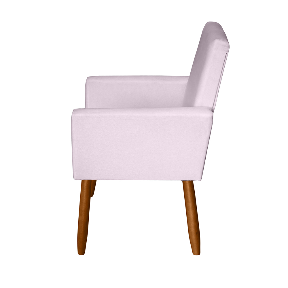 Poltrona Decorativa Mel Suede Rosa Claro Dal Poz Estofados