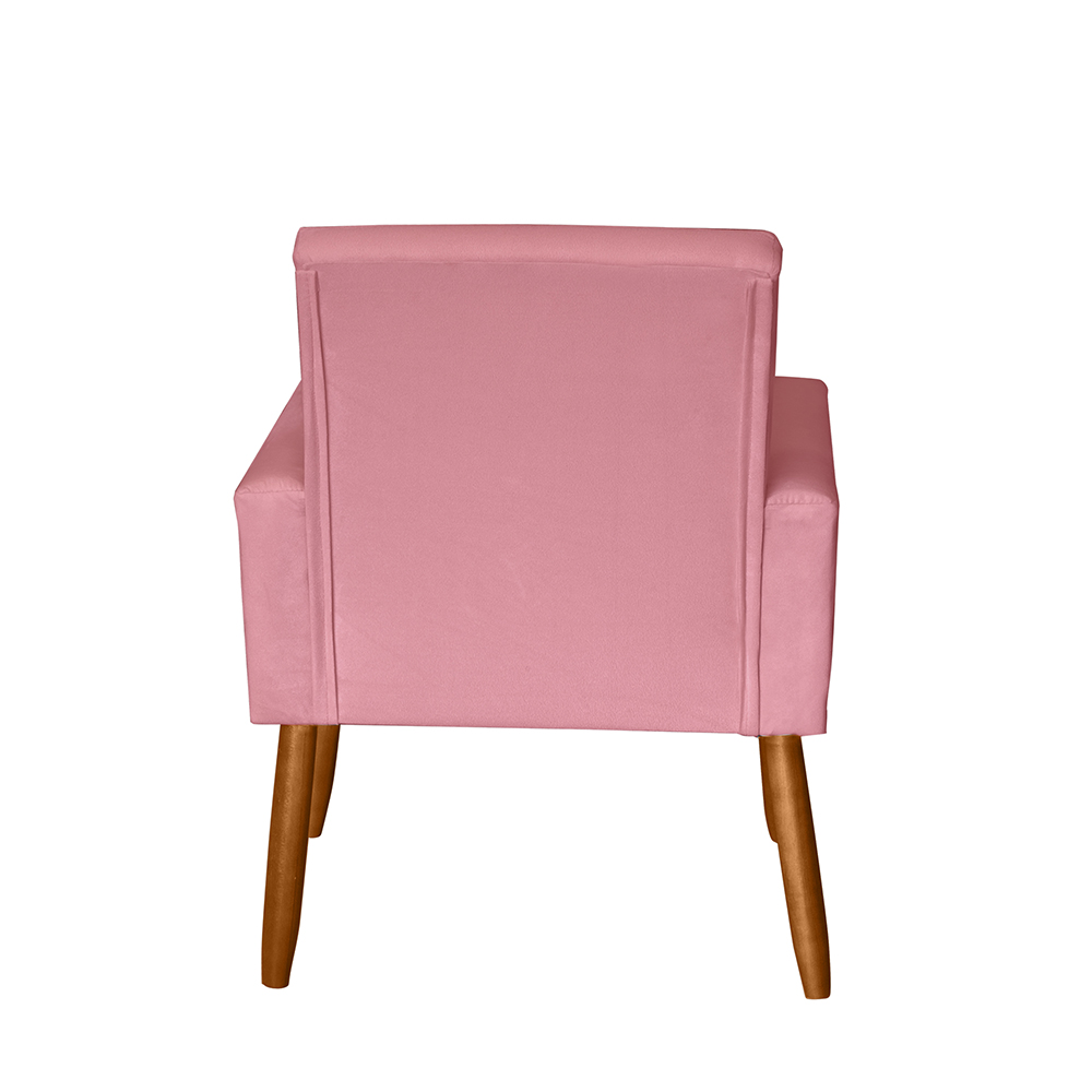 Poltrona Decorativa Mel Suede Rosa Dal Poz Estofados