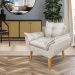 Poltrona Opala Decorativa Luxo Linho Bege Dal Poz Estofados