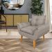 Poltrona Opala Decorativa Luxo Linho Capuccino Dal Poz Estofados