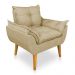 Poltrona Opala Decorativa Luxo Linho Dourado Dal Poz Estofados