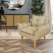 Poltrona Opala Decorativa Luxo Linho Dourado Dal Poz Estofados