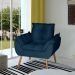 Poltrona Opala Decorativa Suede Azul Marinho Dal Poz Estofados