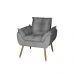 Poltrona Opala Decorativa Suede Cinza Dal Poz Estofados