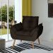Poltrona Opala Decorativa Suede Marrom Dal Poz Estofados