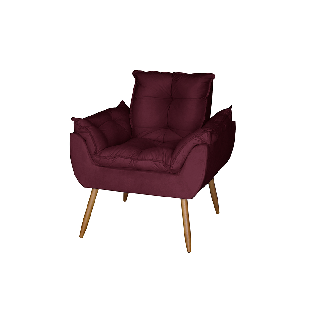 Poltrona Opala Decorativa Suede Marsala Dal Poz Estofados