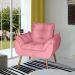Poltrona Opala Decorativa Suede Rosa Dal Poz Estofados