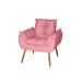 Poltrona Opala Decorativa Suede Rosa Dal Poz Estofados