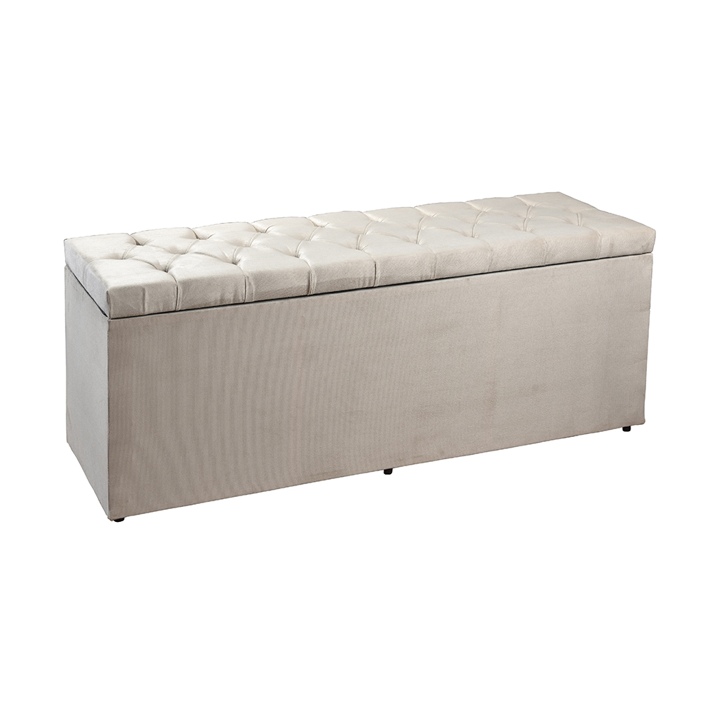 Recamier Baú 1,40m Madrid Suede Bege Dal Poz Estofados