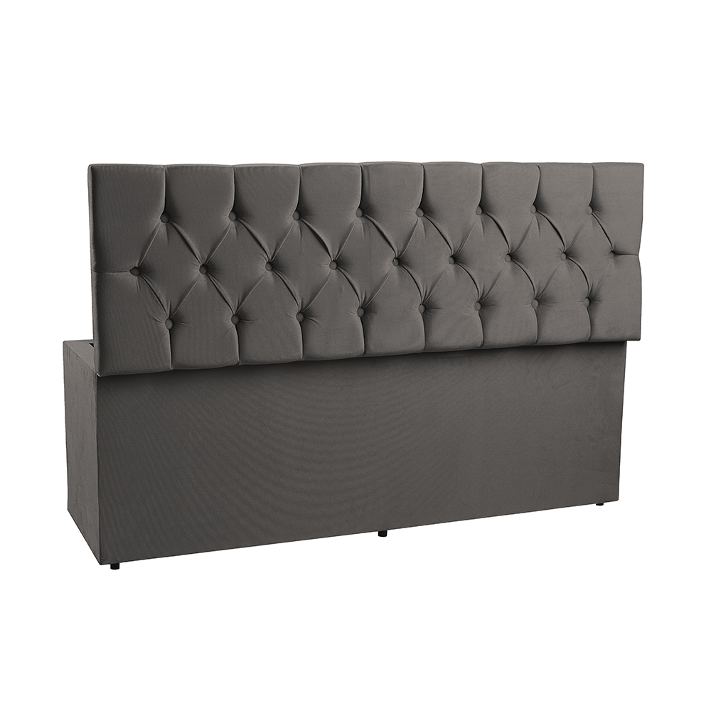 Recamier Baú 1,40m Madrid Suede Cinza Dal Poz Estofados