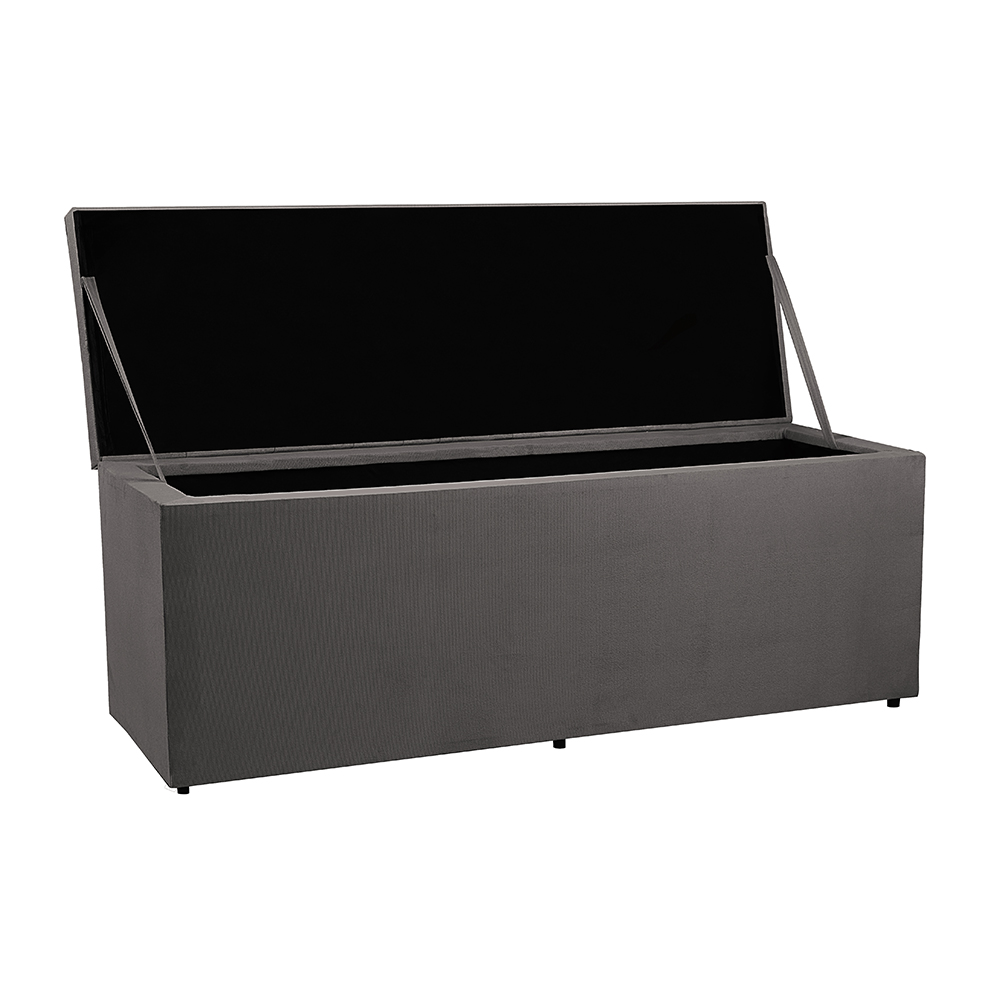 Recamier Baú 1,40m Madrid Suede Cinza Dal Poz Estofados