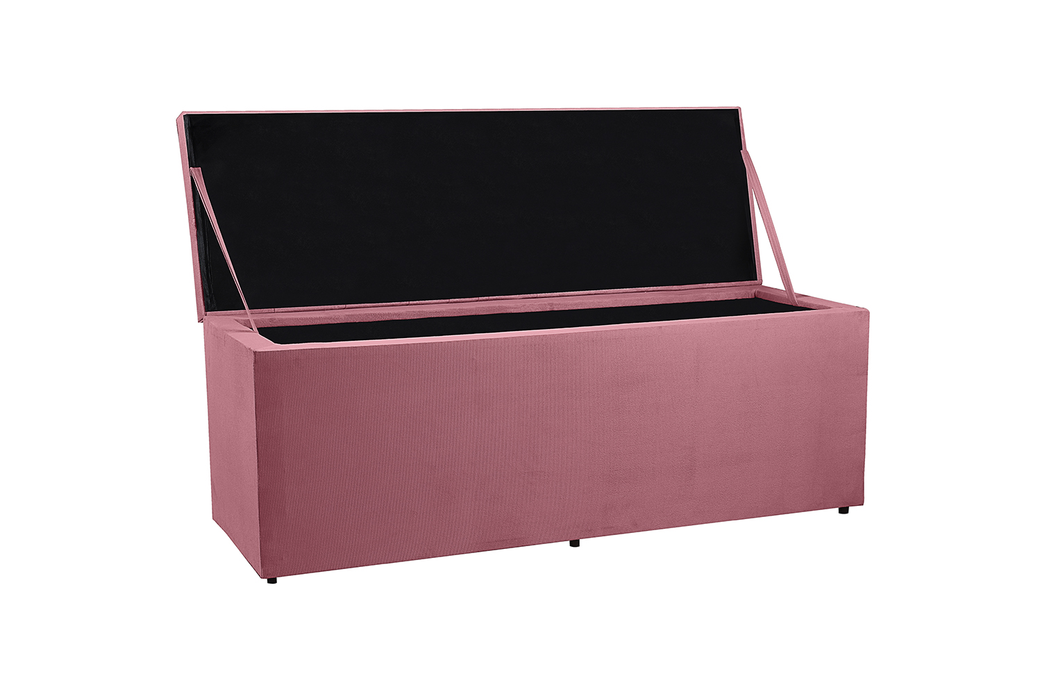 Recamier Baú 1,40m Madrid Suede Rosa Dal Poz Estofados