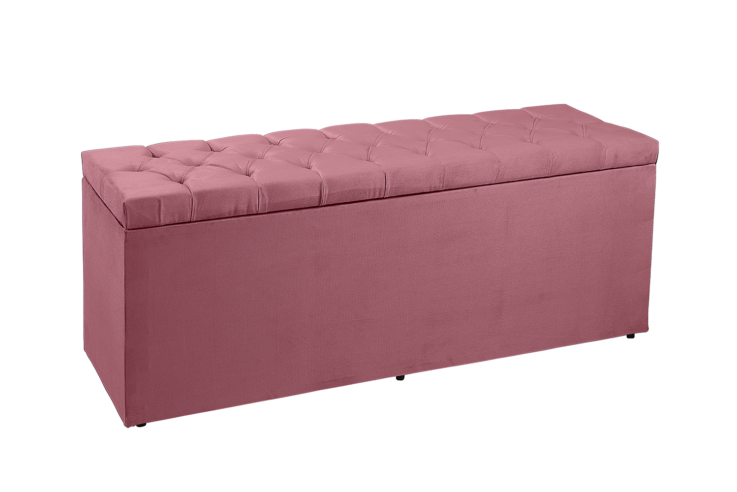 Recamier Baú 1,40m Madrid Suede Rosa Dal Poz Estofados