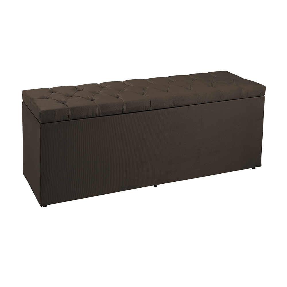 Recamier Baú 1,60m Madrid Suede Marrom Dal Poz Estofados