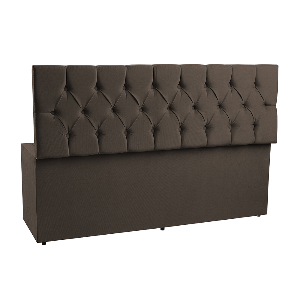 Recamier Baú 1,60m Madrid Suede Marrom Dal Poz Estofados