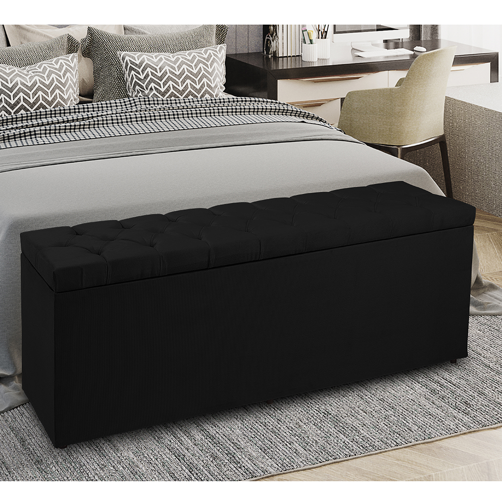 Recamier Baú 1,60m Madrid Suede Preto Dal Poz Estofados