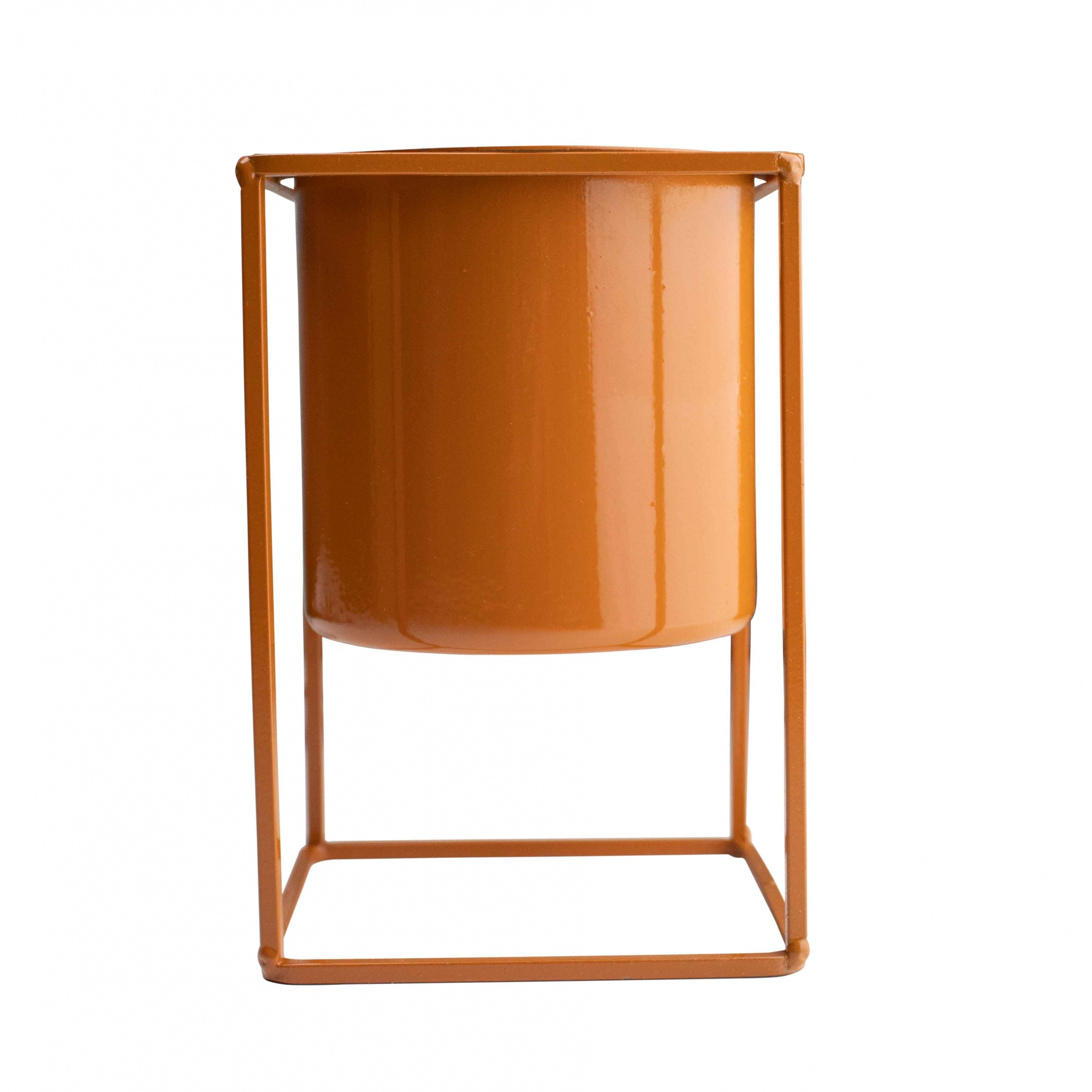 Vaso Decorativo Terracota com Suporte em Metal 16x11 cm - D'Rossi