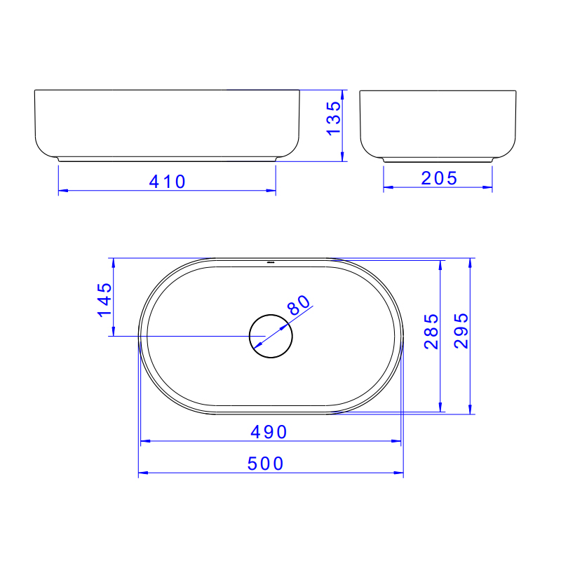 Cuba de Apoio Deca Slim 50x30 L.14050.17 Oval Branca
