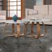 Conjunto de Mesa de Centro Alice Ex Decor Amendoa/Off White