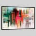 Quadro Abs Cromático Tela Moldura Preta 63X42Cm