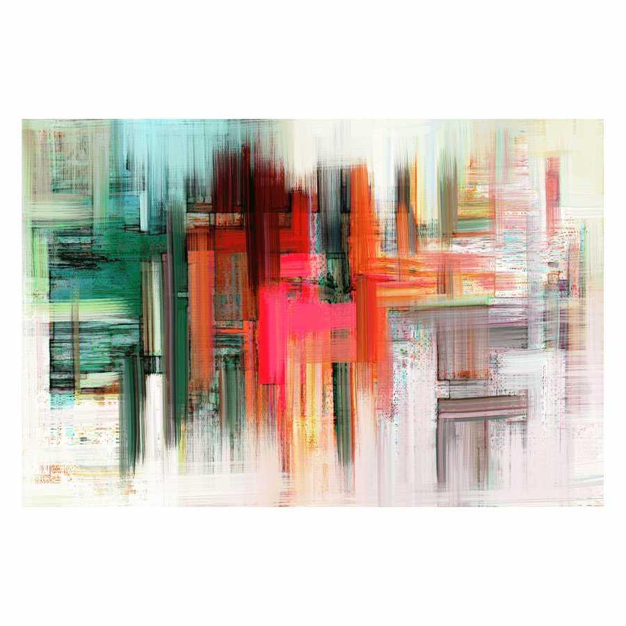 Quadro Abs Cromático Tela Moldura Preta 63X42Cm
