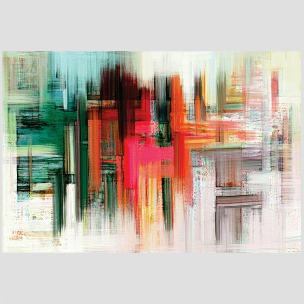 Quadro Abs Cromático Tela No Chassi 63X42Cm
