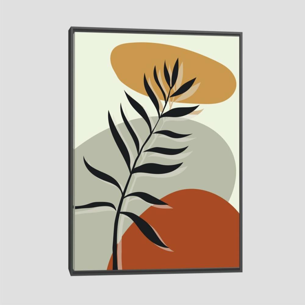 Quadro Abs Fl 1 Tela Moldura Preta 63X42Cm