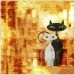Quadro Animais Gatos Vintage Tela No Chassi 40X40Cm