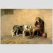Quadro Briton Rivière Xii Tela Moldura Preta 95X63Cm