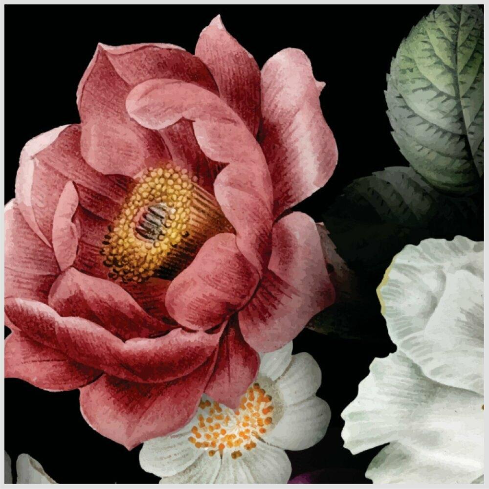 Quadro Camélia Rosa I Tela No Chassi 40X40Cm