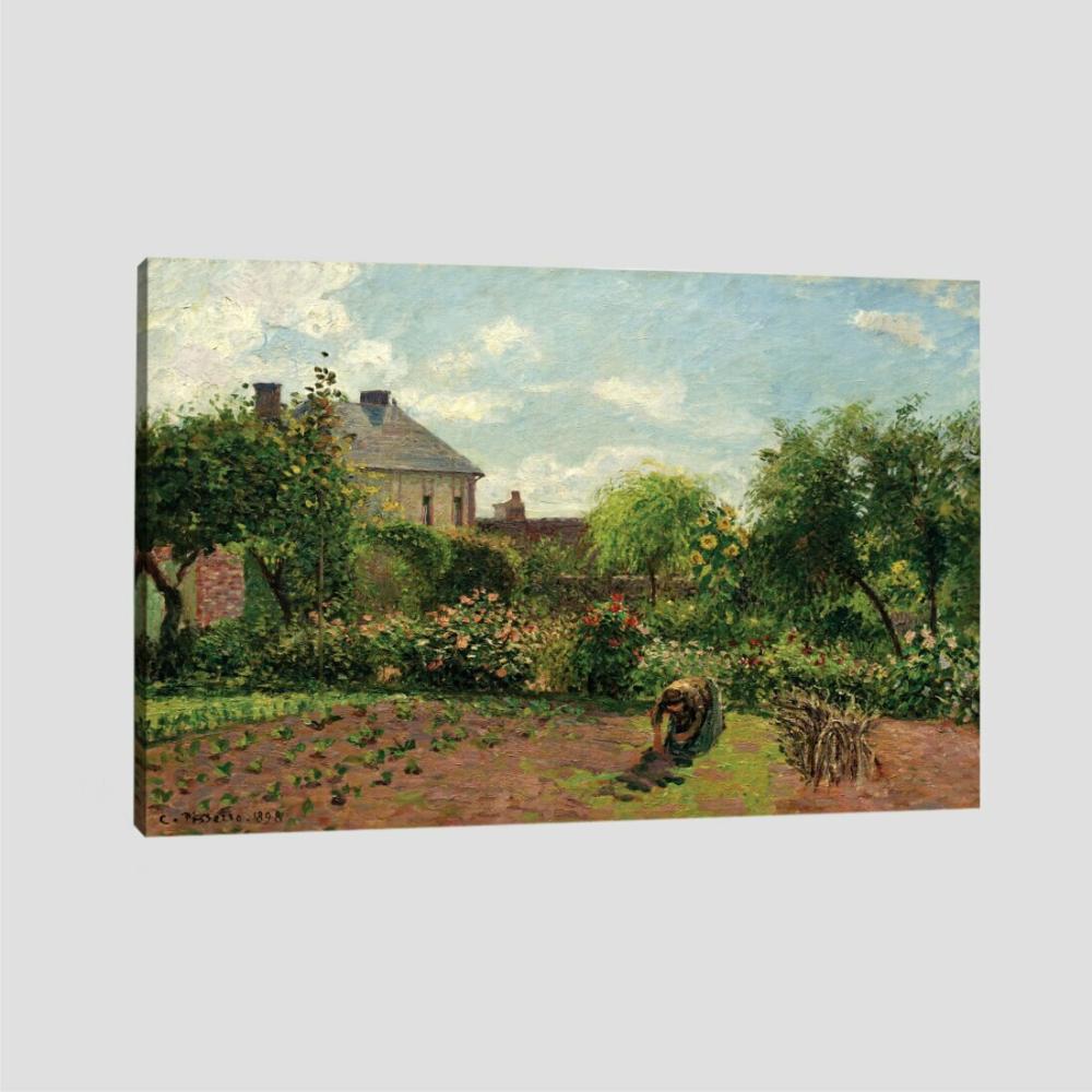 Quadro Camille Pissarro Garden Tela No Chassi 95X63Cm