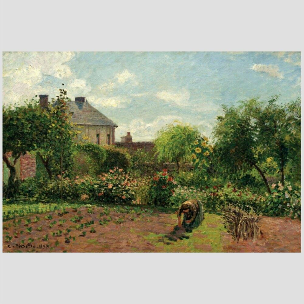Quadro Camille Pissarro Garden Tela No Chassi 95X63Cm