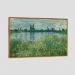 Quadro Claude Monet Banks Of The Seine Tela Moldura Bege 95X63Cm