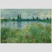 Quadro Claude Monet Banks Of The Seine Tela Moldura Bege 95X63Cm