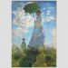 Quadro Claude Monet Mulher Com Sombrinha Tela Moldura Bege 63X42Cm