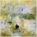 Quadro Claude Monet Nascer Do Sol Tela Moldura Preta 60X60Cm